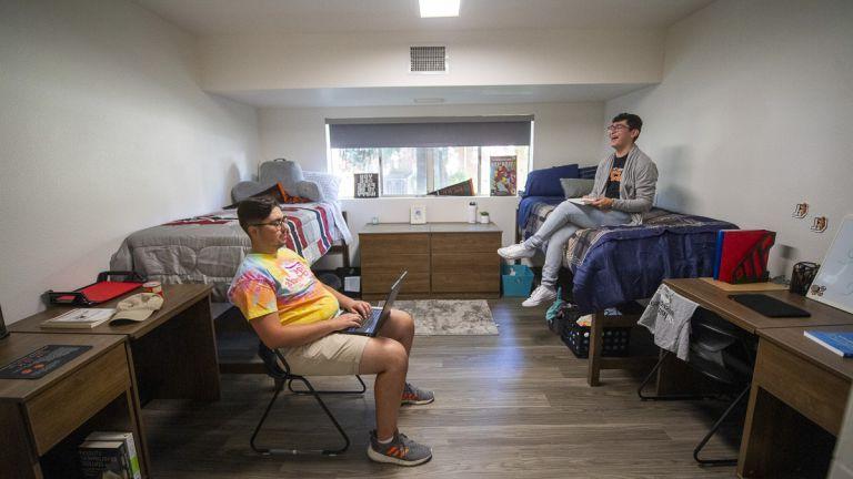 students in Grace Covell dorm room